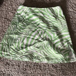 Green Zebra mini skirt